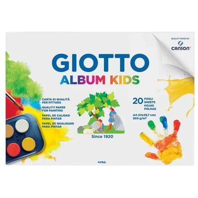 Giotto Kids – Confezione da 5 Album da Disegno A4, Carta Bianca 200 g/m²
