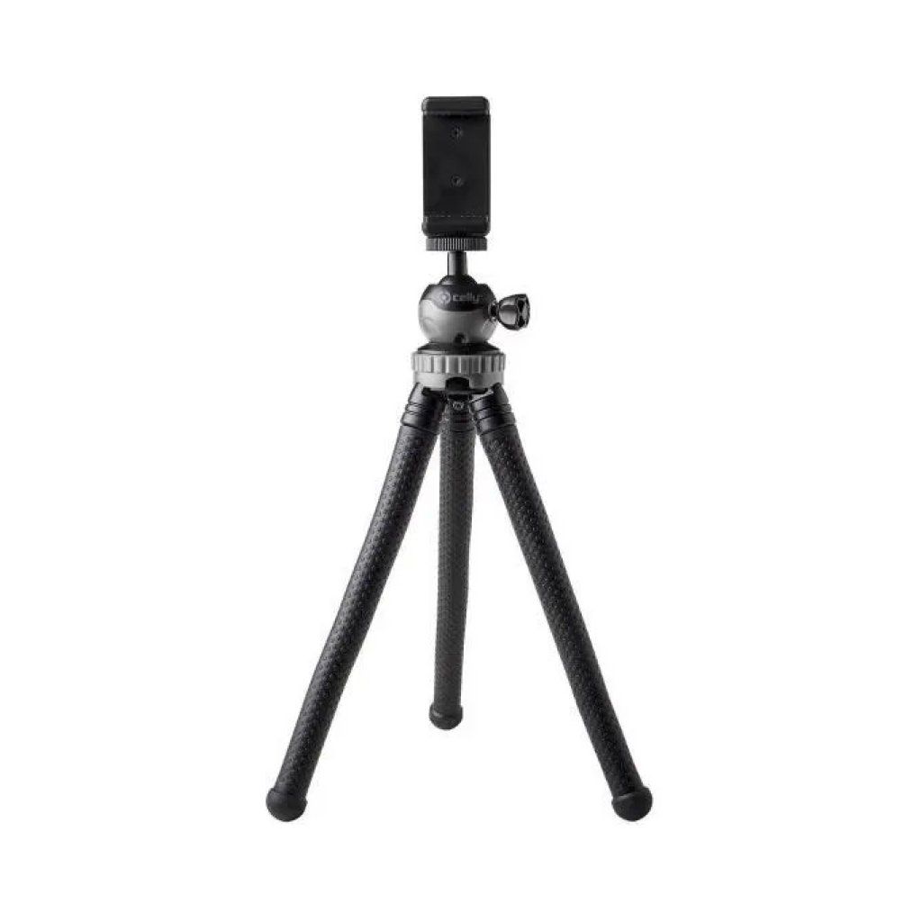 Celly Click Flextri Treppiede Flessibile per Smartphone e Action Camera, Nero