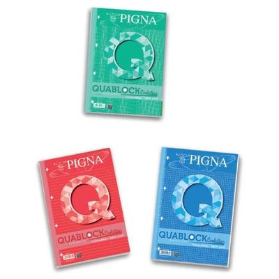 Pigna Quablock A4 a Quadretti 4 mm, Confezione da 5