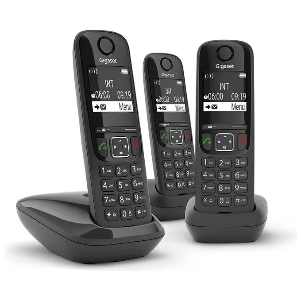 Gigaset AS690 Trio Telefono Cordless DECT Nero Gigaset AS690 Trio Telefono Cordless DECT Nero