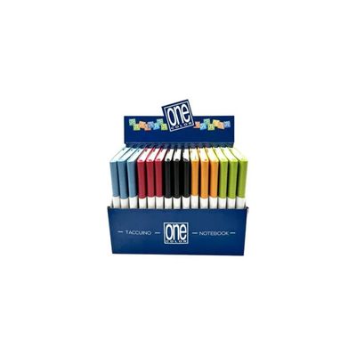 Blasetti One Color A5 – Taccuino in ecopelle, 96 fogli, colori assortiti, espositore da 15 Blasetti One Color A5 – Taccuino in ecopelle, 96 fogli, colori assortiti, espositore da 15