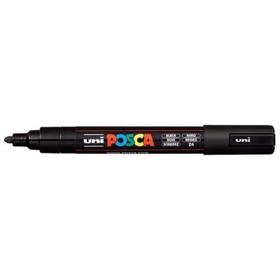 OSAMA Uni Posca PC-5M – Set di 6 pennarelli neri a punta media