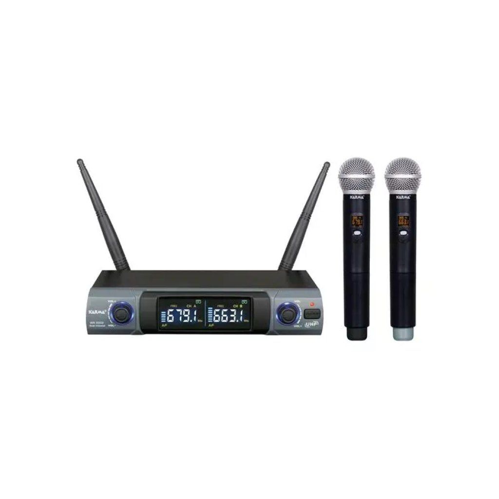 Karma Set Doppio Radiomicrofono Palmare UHF Nero e Grigio Karma Set Doppio Radiomicrofono Palmare UHF Nero e Grigio