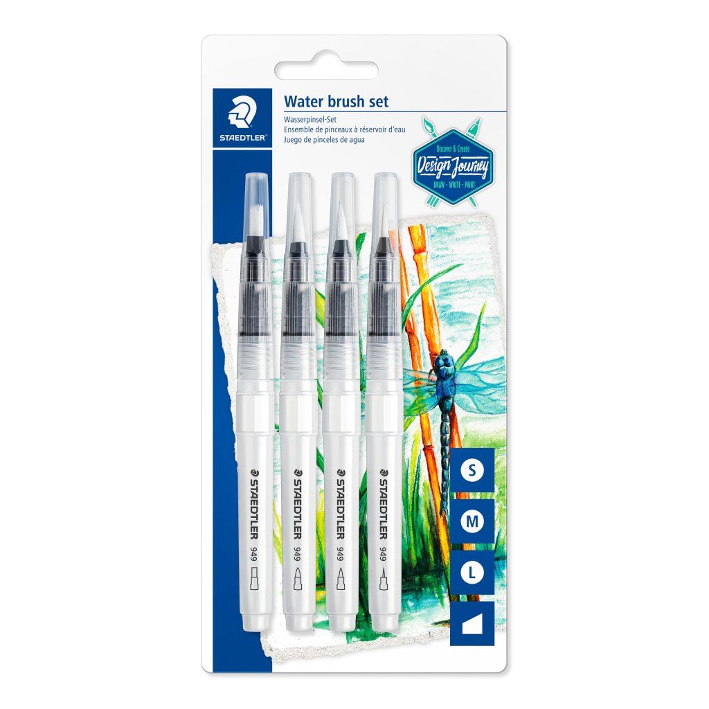 STAEDTLER Set di 4 Pennelli ad Acqua per Acquerello