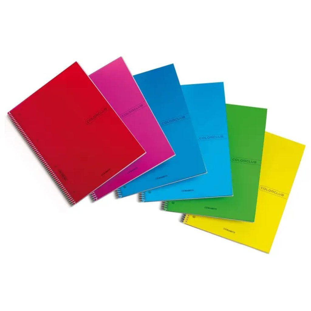 Blasetti Color Club – Set 6 quaderni spiralati A4+, quadretti 5 mm