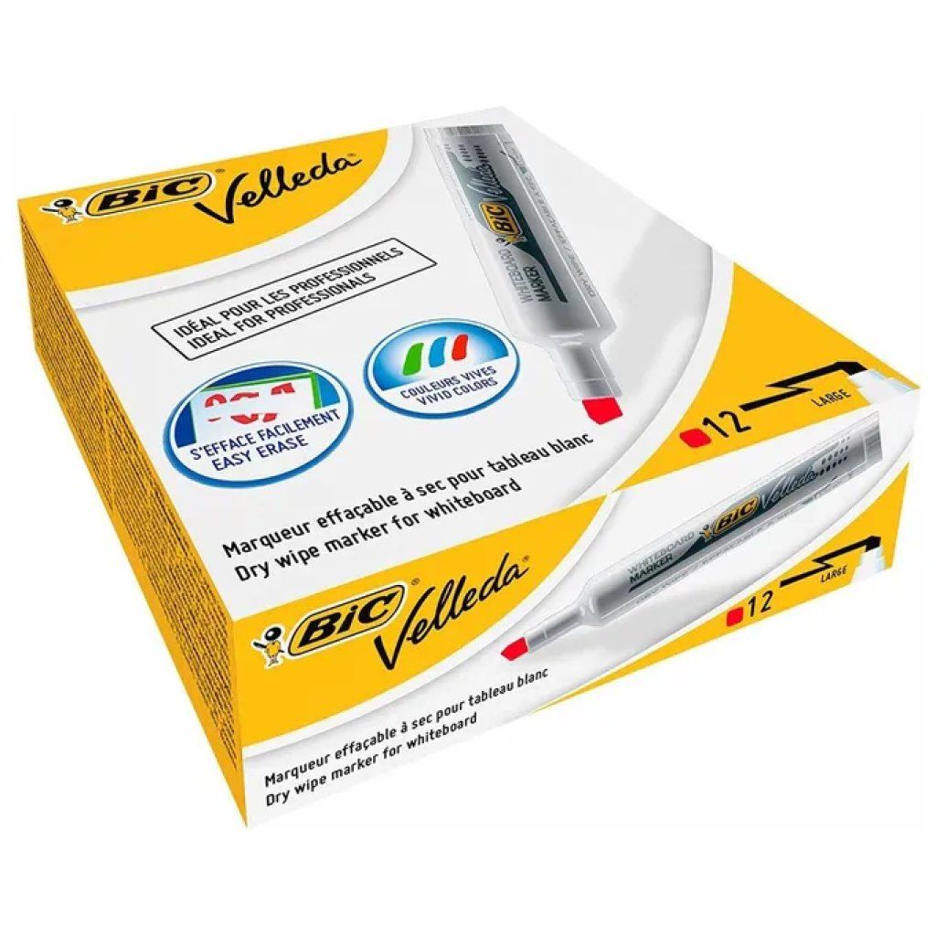 BIC Velleda 1791 Marker Rossi per Lavagna – 12 Pezzi BIC Velleda 1791 Marker Rossi per Lavagna – 12 Pezzi