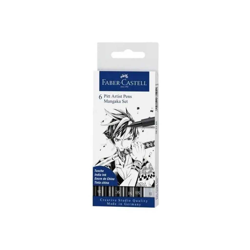 FABER CASTELL Faber-Castell Pitt Artist Pen Manga – Set da 6 penne FABER CASTELL Faber-Castell Pitt Artist Pen Manga – Set da 6 penne