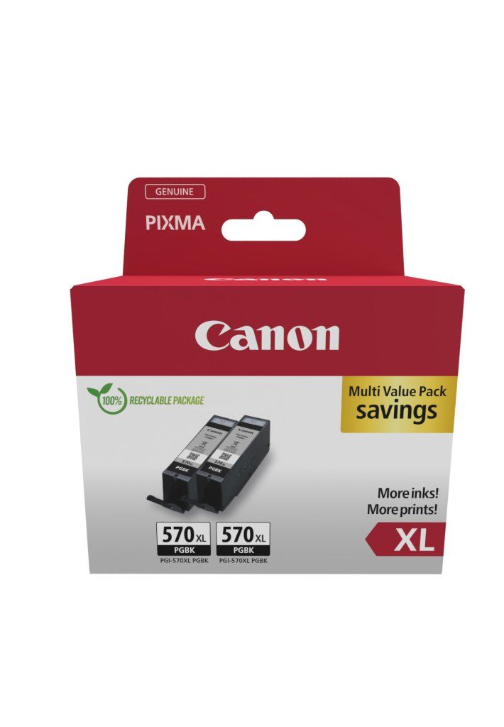 Canon PGI-570 PGBK XL – Multipack da 2 cartucce nere originali Canon PGI-570 PGBK XL – Multipack da 2 cartucce nere originali