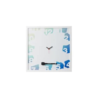 Bi-Office Travel Lovers Lavagna Magnetica con Orologio 40 x 40 cm