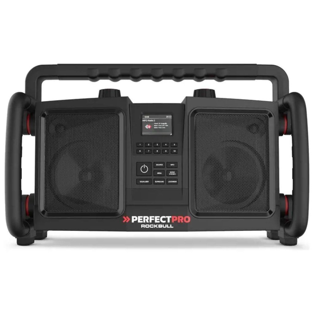 Perfectpro ROCKBULL RB2 – Radio da cantiere DAB+ e FM, Bluetooth, 50 W, batteria 12000 mAh, IP65, nera Perfectpro ROCKBULL RB2 – Radio da cantiere DAB+ e FM, Bluetooth, 50 W, batteria 12000 mAh, IP65, nera