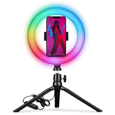 Celly ClickRing RGB – Treppiede con anello LED per smartphone, confezione da 2 Celly ClickRing RGB – Treppiede con anello LED per smartphone, confezione da 2