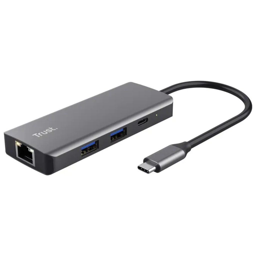 Trust Dalyx 24968 Hub USB-C 6 in 1 con HDMI, Ethernet e ricarica 100 W Trust Dalyx 24968 Hub USB-C 6 in 1 con HDMI, Ethernet e ricarica 100 W