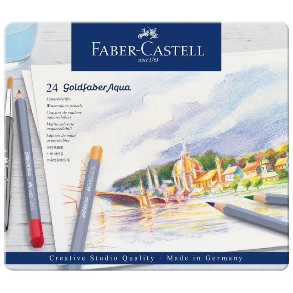 FABER CASTELL Faber-Castell Goldfaber Aqua – Set di 24 Matite Acquerellabili