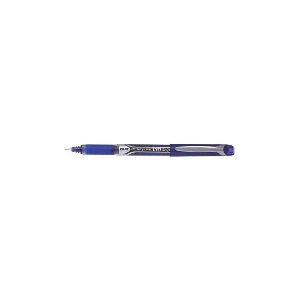 Pilot Hi-Tecpoint V10 Grip Roller a Inchiostro Liquido Blu, Confezione da 12