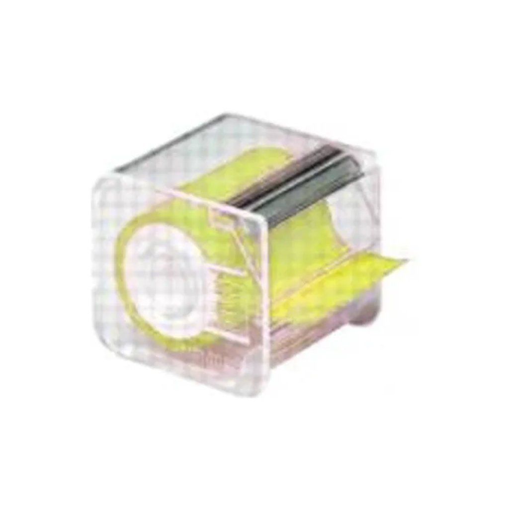 Eurocel Nastro Adesivo Scrivibile e Removibile Giallo Fluo, 50 mm x 10 m con Dispenser, Confezione da 6
