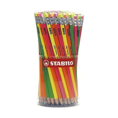 STABILO Swano Fluo – Barattolo da 96 matite HB con gommino STABILO Swano Fluo – Barattolo da 96 matite HB con gommino