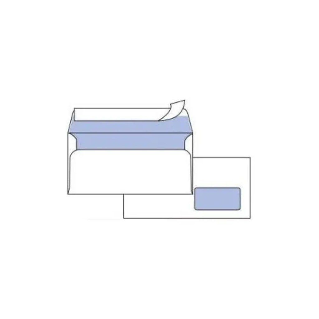 Pigna Office Strip – 500 buste bianche con finestra, 11 × 23 cm