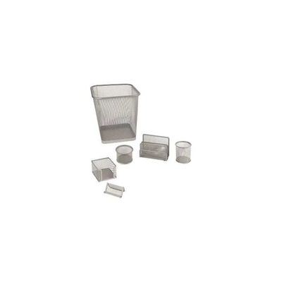 Lebez 1426-S Set Accessori da Scrivania in Rete Metallica, 6 Pezzi, Argento Lebez 1426-S Set Accessori da Scrivania in Rete Metallica, 6 Pezzi, Argento