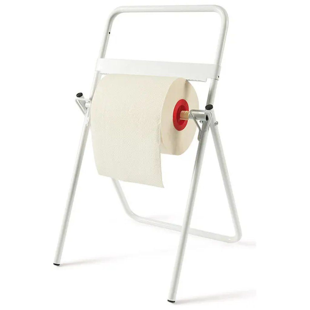Perfetto 0464G1 – Portarotolo da terra in metallo bianco