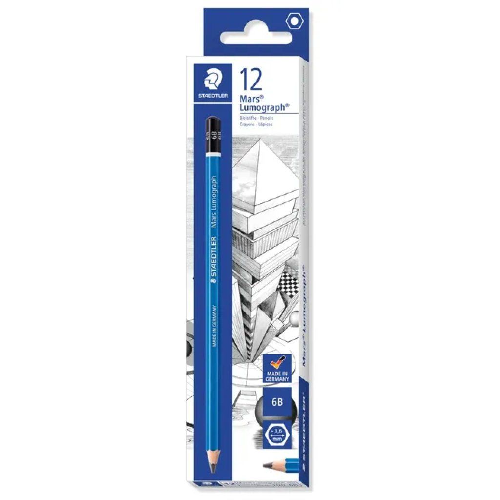 Staedtler Mars Lumograph 6B – Set da 12 matite da disegno