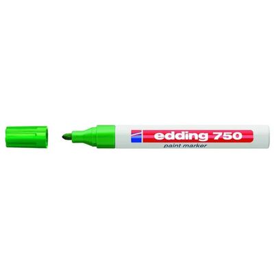 Edding 750 Pennarello a Vernice Verde, Punta Tonda 2–4 mm – Confezione da 10