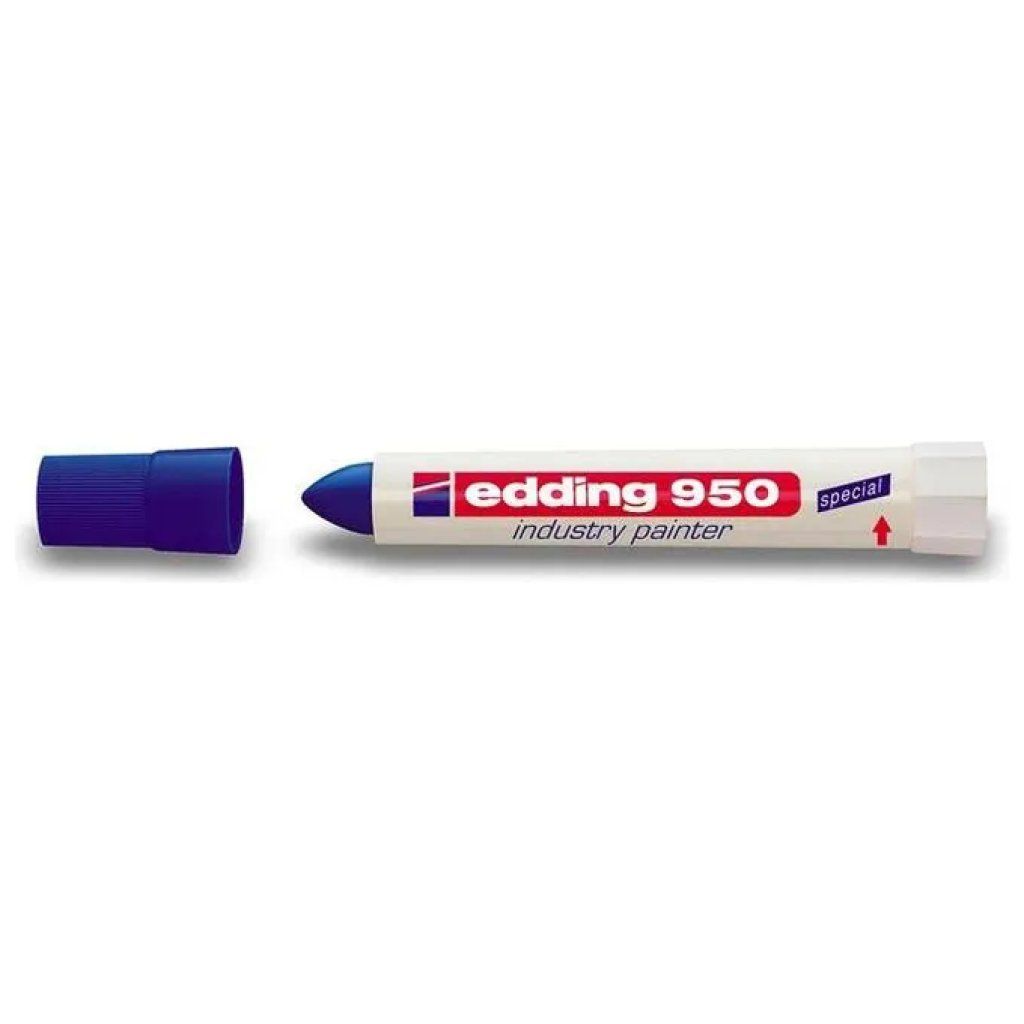 Edding 950 Industry Painter Marcatore a Cera Blu, Punta Tonda 10 mm, Confezione da 10