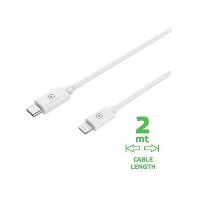 Celly Cavo USB-C a Lightning 2 m Bianco