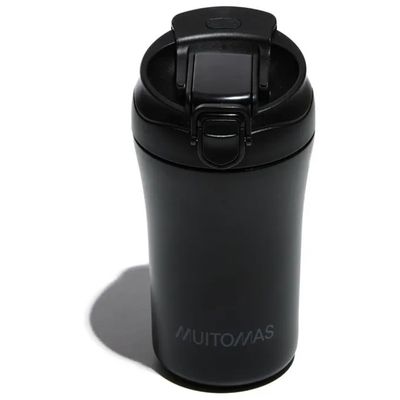 Muitomas Tazza Termica Nera con Coperchio – 350 ml
