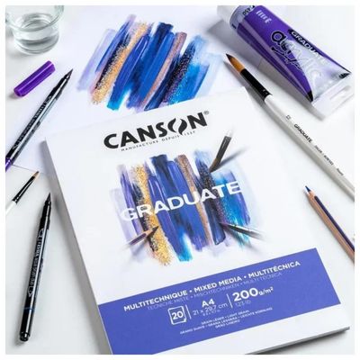Canson Graduate Mixed Media A3 – Blocco da 20 fogli, 200 g/m² Canson Graduate Mixed Media A3 – Blocco da 20 fogli, 200 g/m²