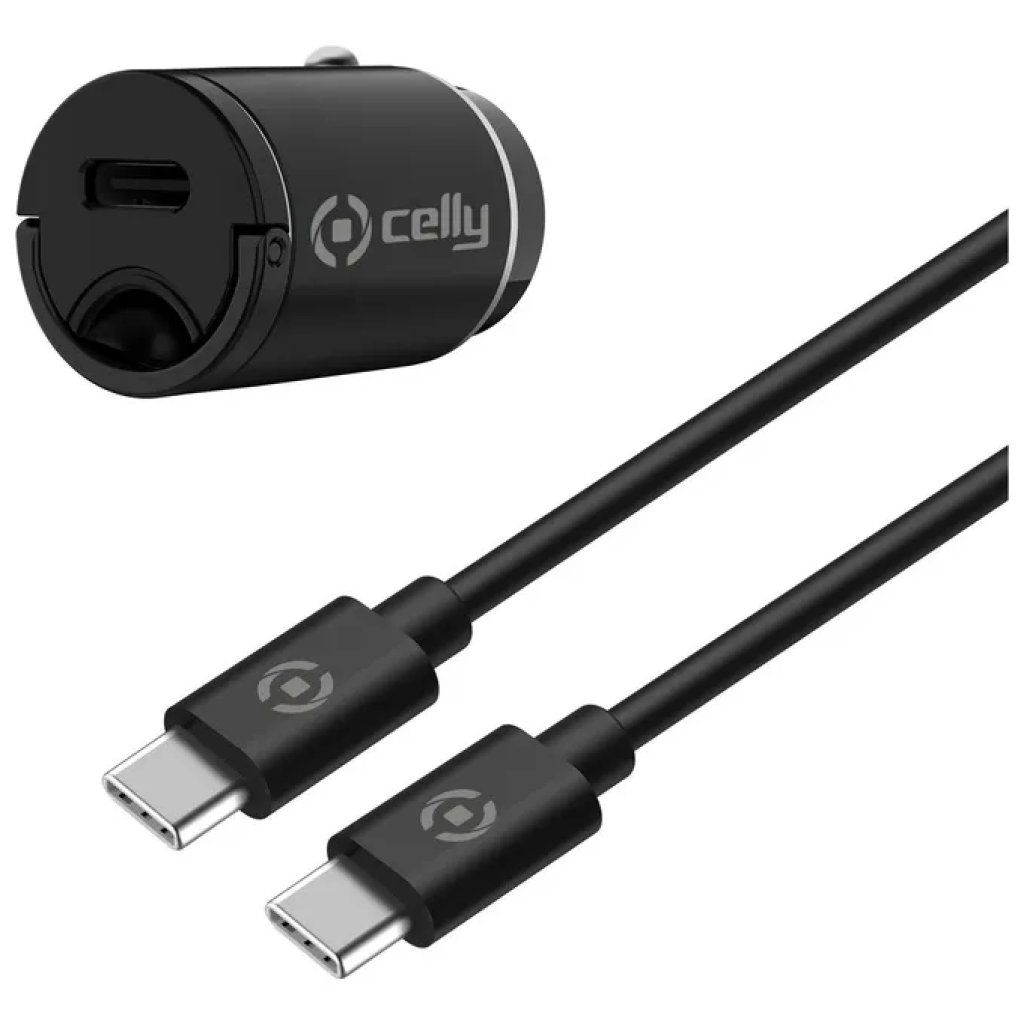 Celly Kit caricatore da auto USB-C 20 W con cavo USB-C