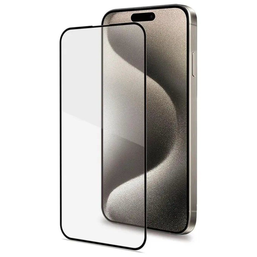 Celly Full Glass per iPhone 16 Pro – Vetro temperato 9H con bordo nero