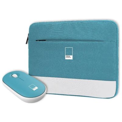 Pantone PT-BGMS001G1 – Custodia Sleeve 15,6” con Mouse Wireless Azzurro
