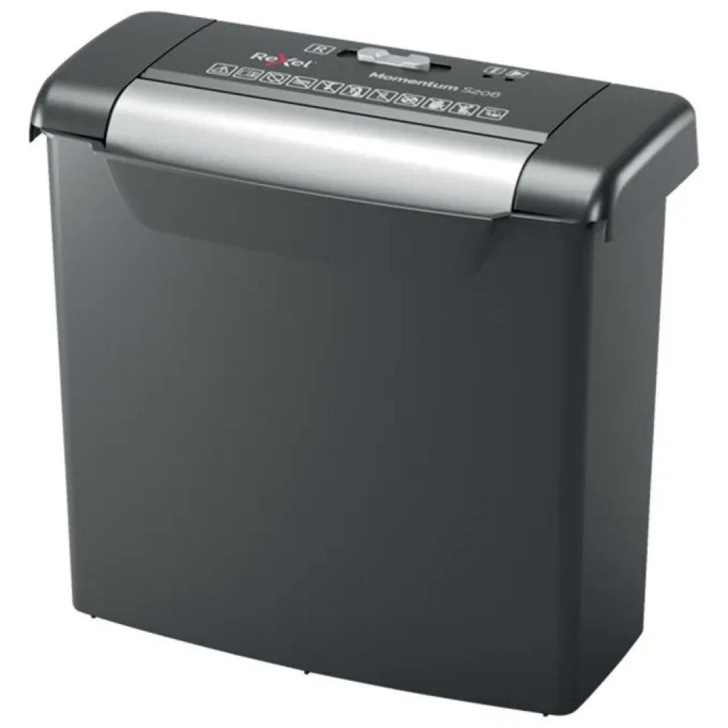 Rexel Momentum S206 Distruggidocumenti a Strisce, 6 Fogli, 9 L