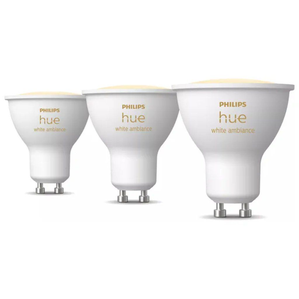 Philips Hue White Ambiance GU10 LED smart, 5 W, confezione da 3