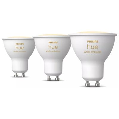 Philips Hue White Ambiance GU10 LED smart, 5 W, confezione da 3