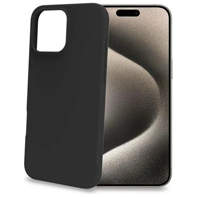 Celly Cromo Cover Soft-Touch Nera per iPhone 16 Pro Max