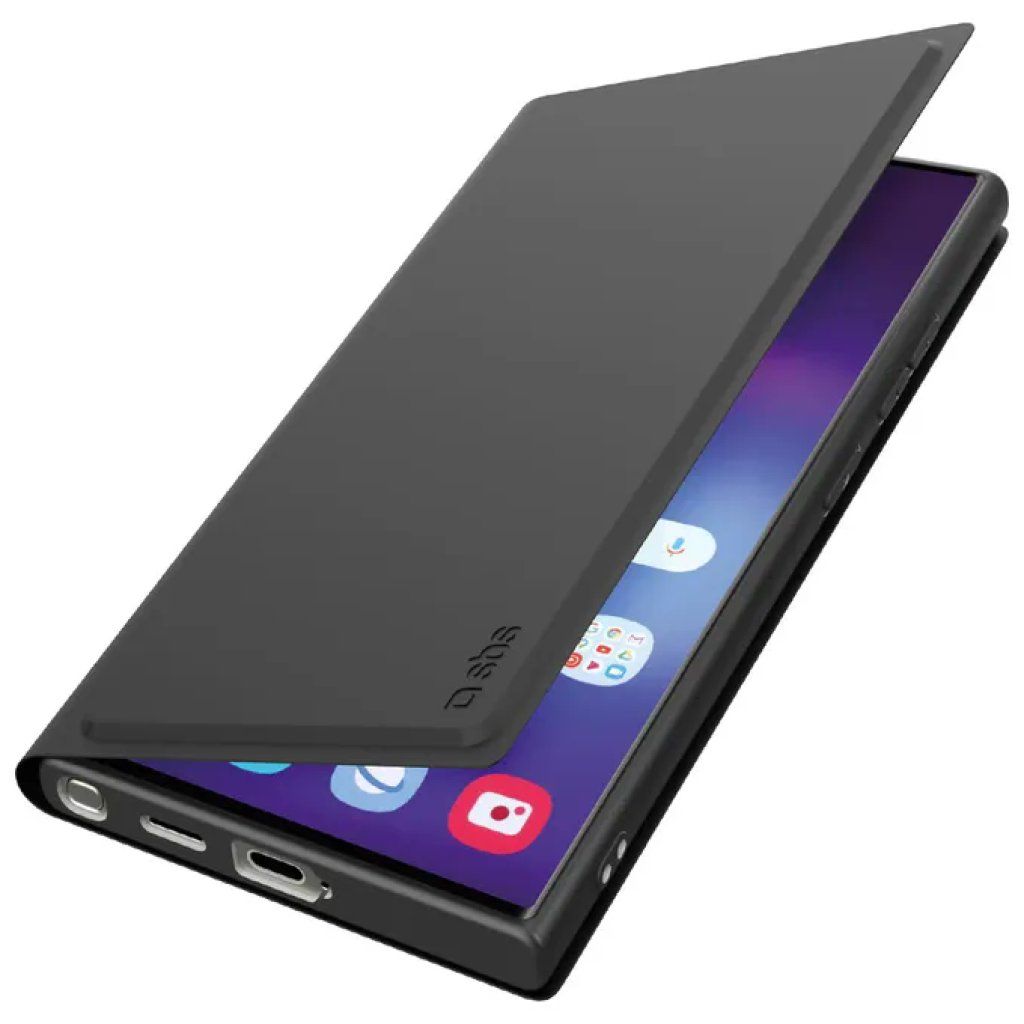 Celly Wally Custodia a Libro Nera per Samsung Galaxy S25 Ultra 5G