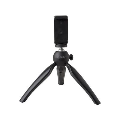 Celly Click Mini Treppiede da Tavolo per Smartphone e Fotocamere, Nero