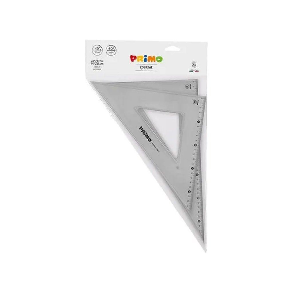 PRIMO Set di 2 squadre da disegno 45° e 60° – 35 cm