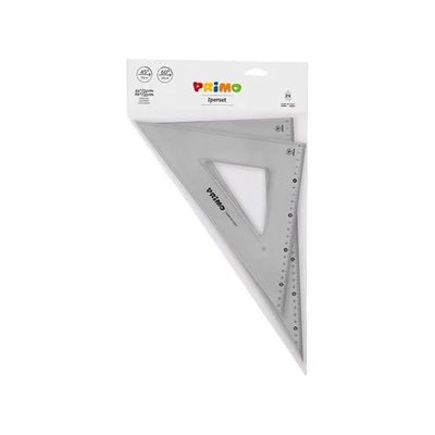 PRIMO Set di 2 squadre da disegno 45° e 60° – 35 cm