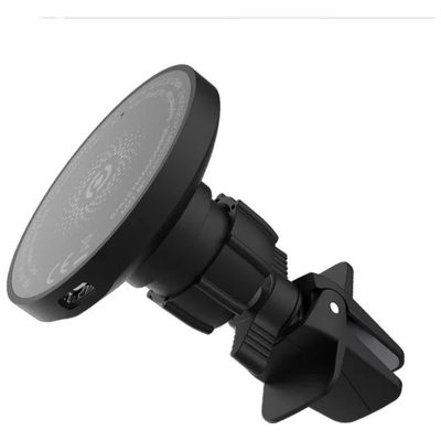 Celly GhostMagCharge Supporto Auto Magnetico MagSafe con Ricarica Wireless 15 W, Nero