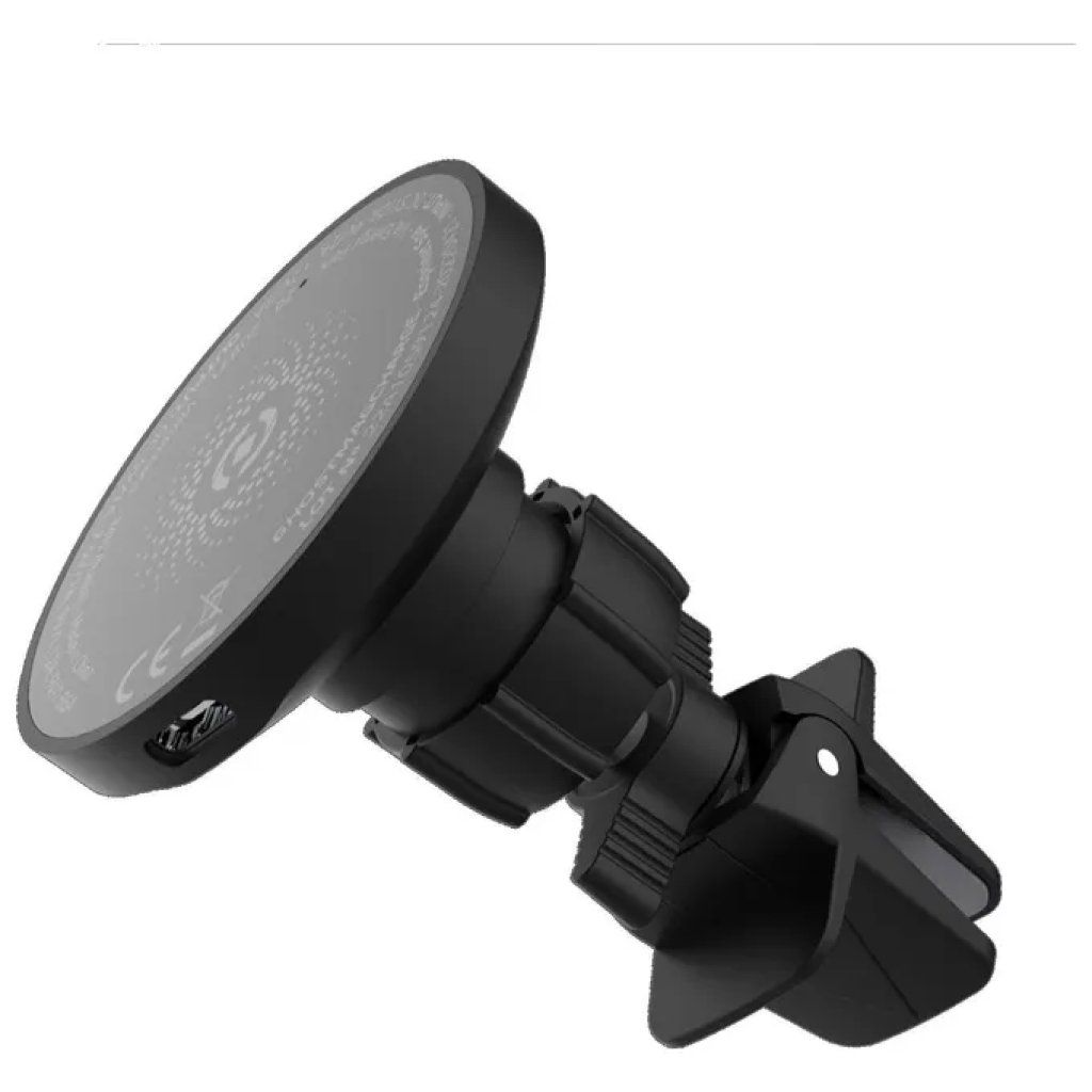 Celly GhostMagCharge Supporto Auto MagSafe con Ricarica Wireless 15 W Nero