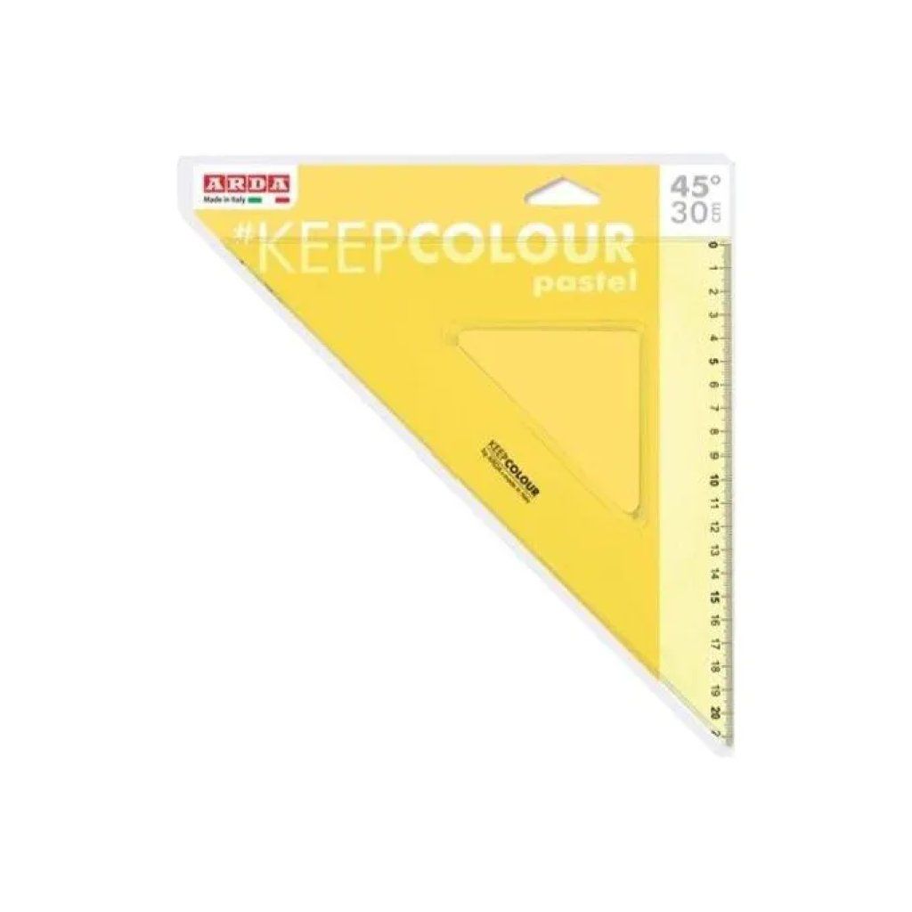 ARDA Keep Colour Pastel – Squadra 45° da 30 cm, giallo pastello ARDA Keep Colour Pastel – Squadra 45° da 30 cm, giallo pastello