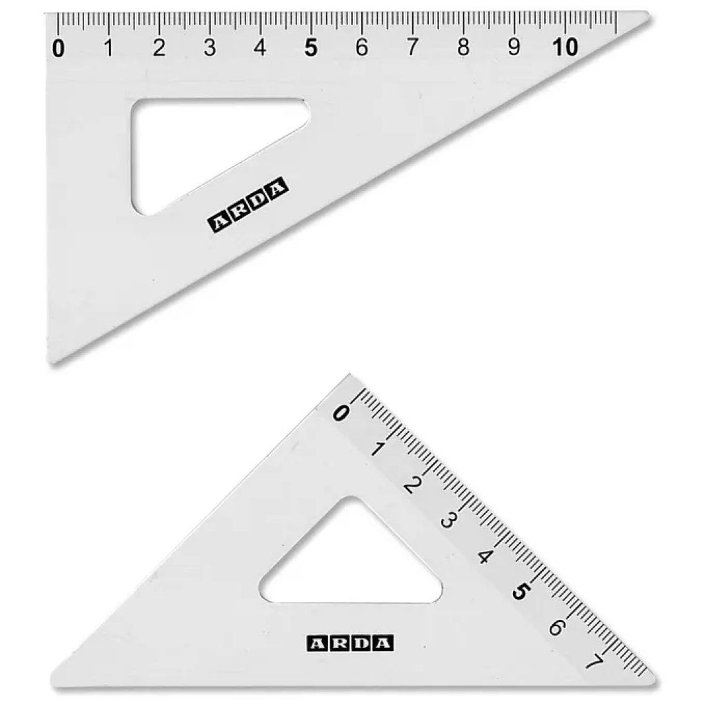 ARDA 80312 – Coppia di squadre da disegno in alluminio, 12 cm