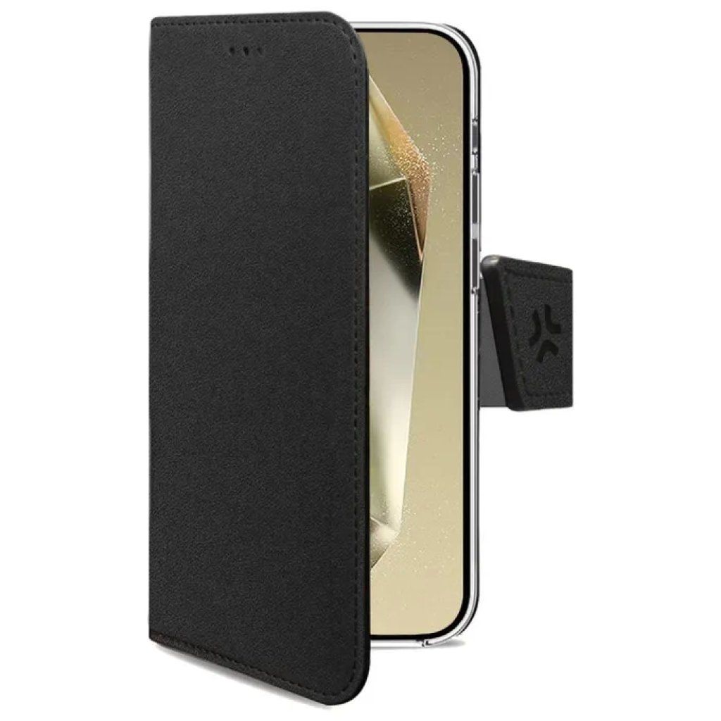 Celly Wally Case, custodia a libro nera per Samsung Galaxy S24 Ultra 5G
