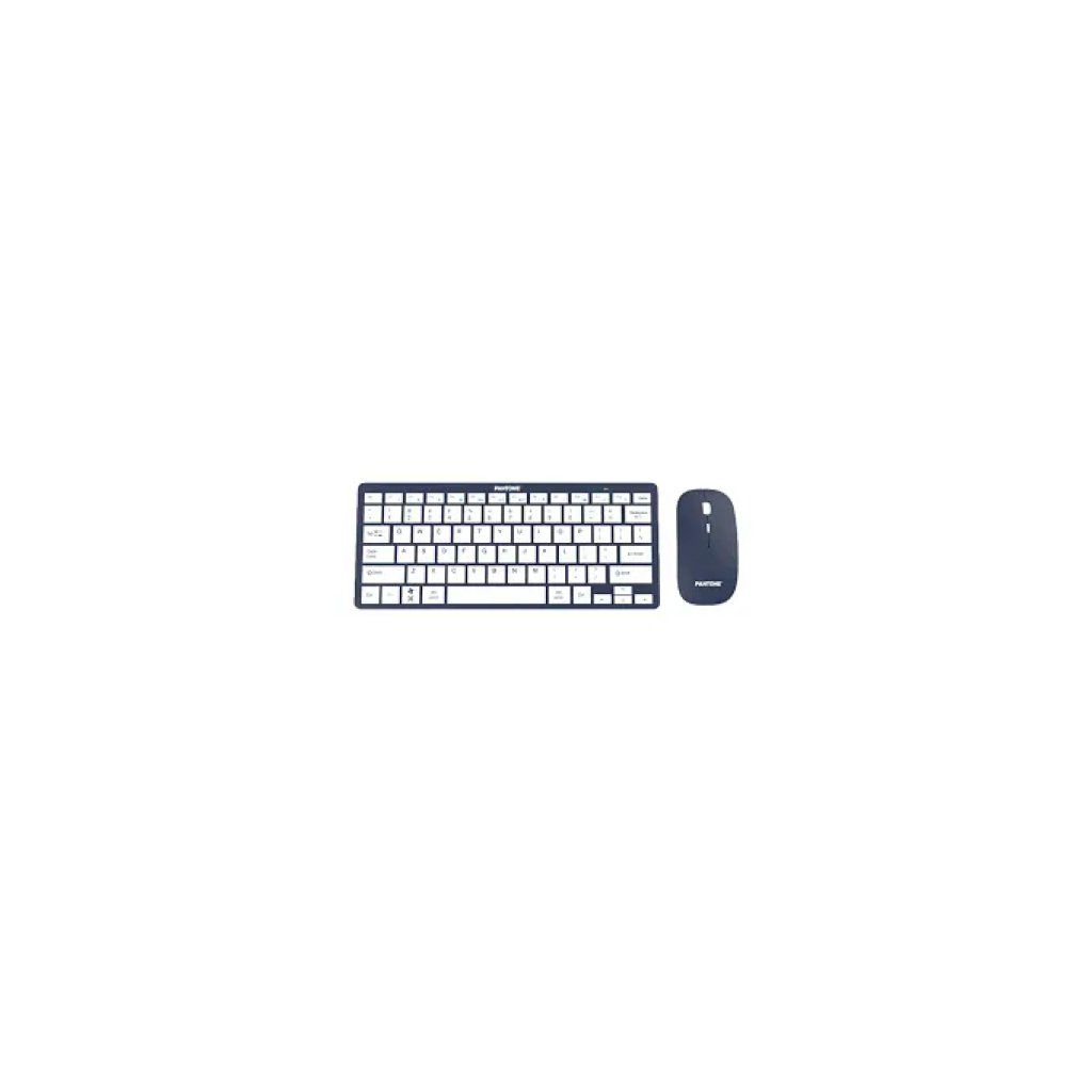 Pantone PT-KB09G1 Kit Tastiera e Mouse Wireless Italiano Azzurro