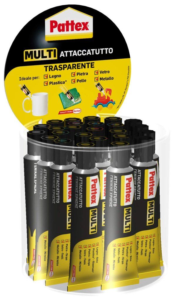 Pattex Attaccatutto Multi Trasparente, 25 tubetti da 20 ml