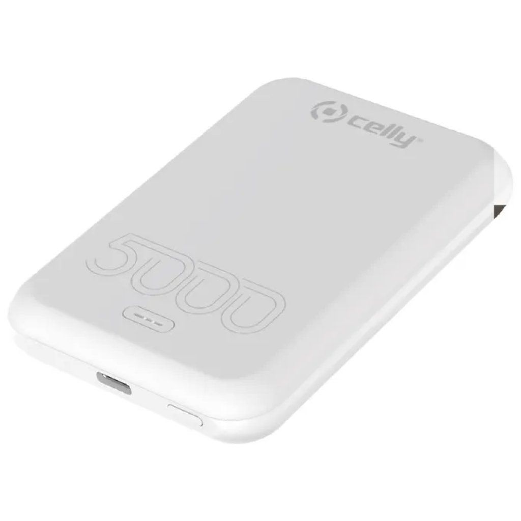 Celly MAGPB5000EVOWH MagSafe Evo Power Bank 5000 mAh Wireless 15W USB-C colore Bianco Celly MAGPB5000EVOWH MagSafe Evo Power Bank 5000 mAh Wireless 15W USB-C colore Bianco