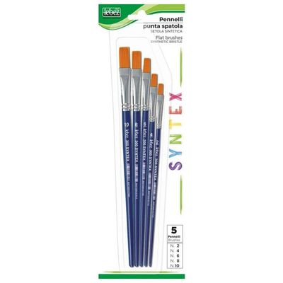 Lebez Set di 5 Pennelli Piatti Sintetici Punta Spatola Lebez Set di 5 Pennelli Piatti Sintetici Punta Spatola