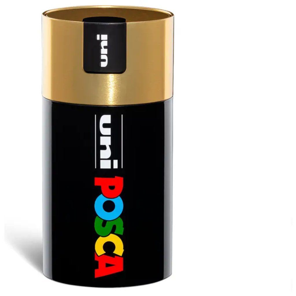 POSCA Uni Mitsubishi – Set da 18 Pennarelli Acrilici Punta Media 2,5 mm, Gift Box Oro